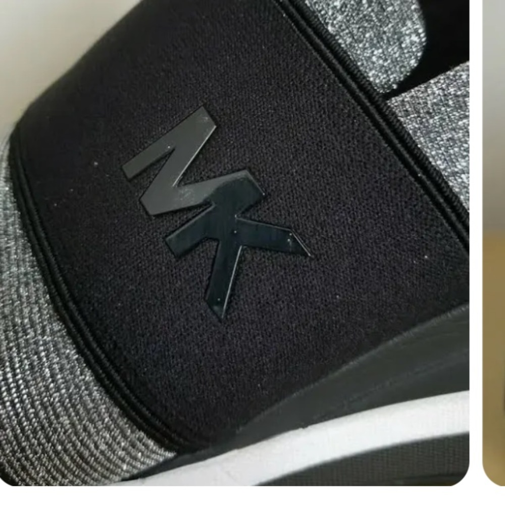 Michael Kors Black and Silver Slip-On Wedge Sneakers - Picture 3 of 4